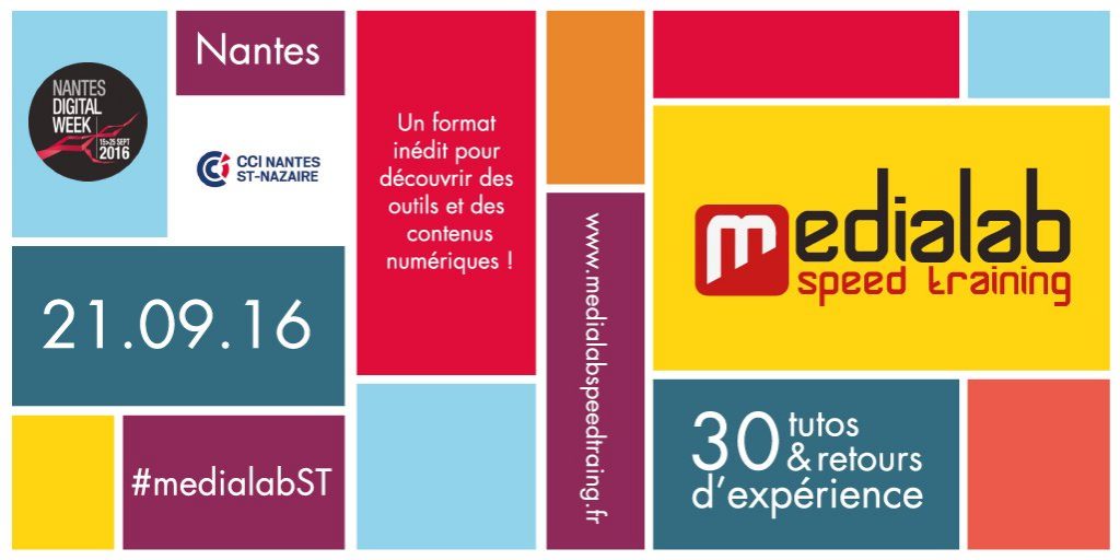La session MédiaLab SpeedTraining de notre partenaire Ouest MédiaLab aura lieu en septembre 2016.